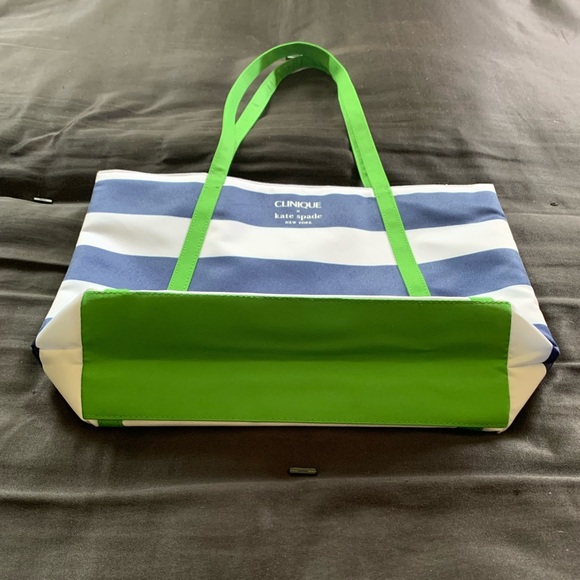 Clinique X Kate Spade Navy Blue and White Striped Tote Bag - Picture 9 of 12
